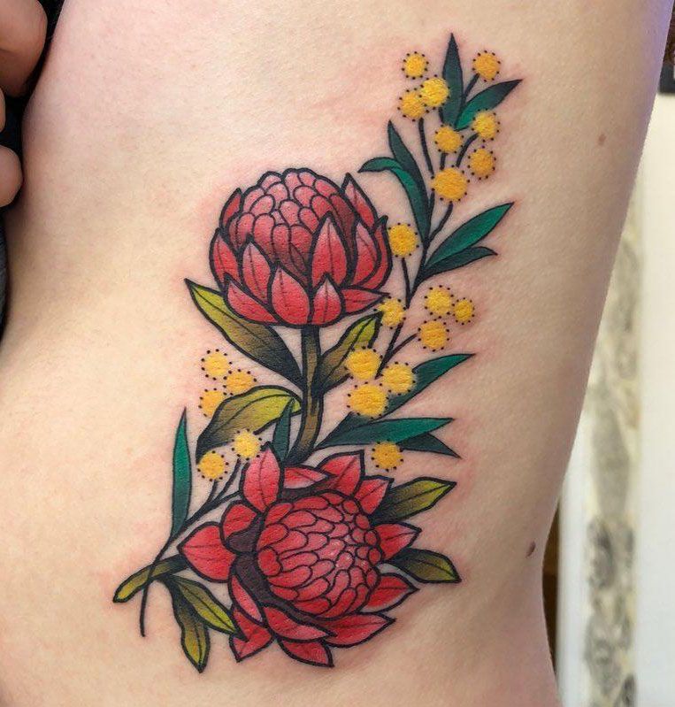 30 Pretty Wattle Tattoos You Need to Copy