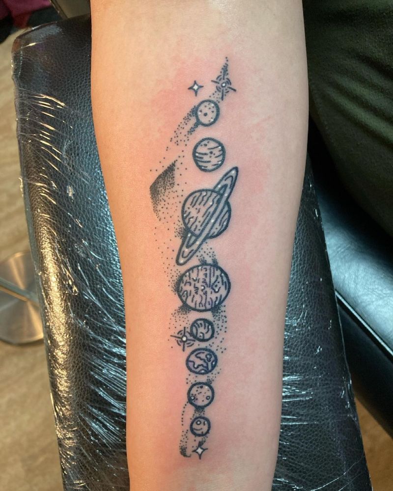 30 Pretty Solar System Tattoos You Must Love