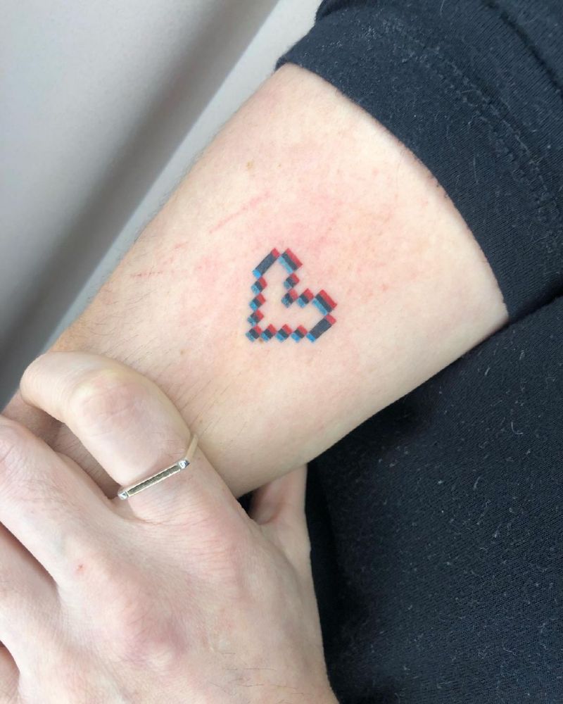 30 Pretty Pixel Tattoos You Need to Copy