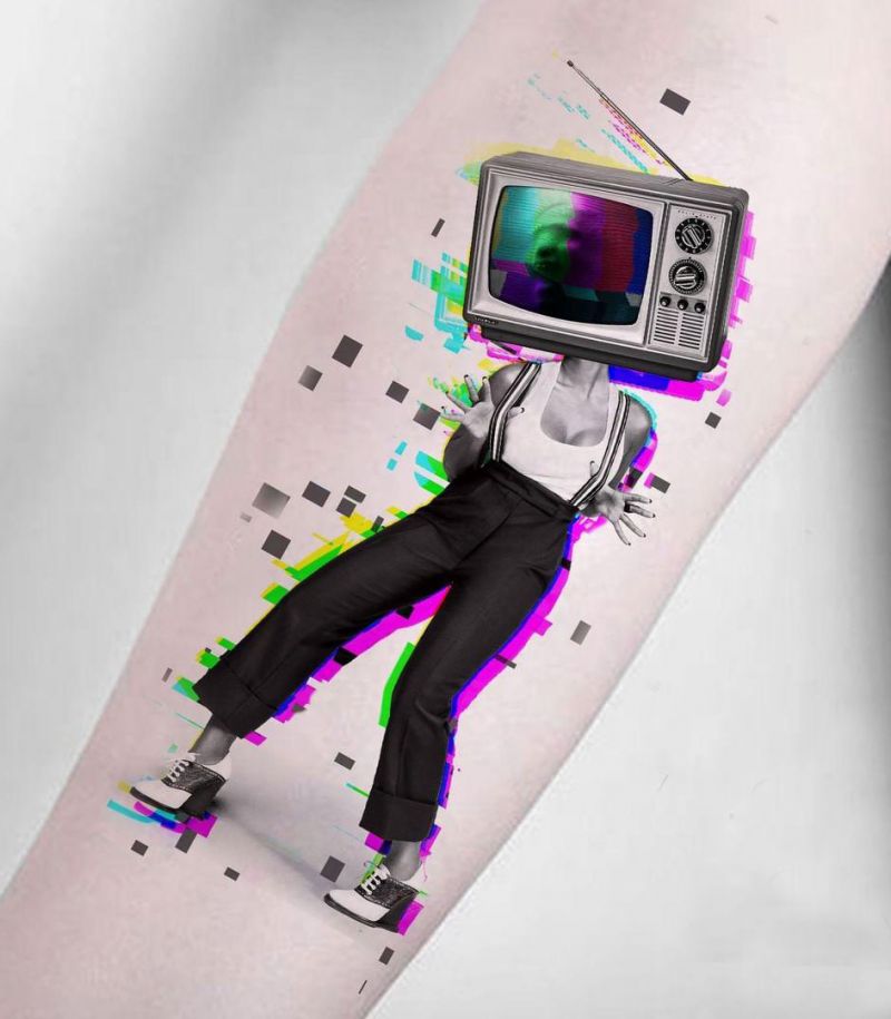 30 Great Glitch Tattoos You Can Copy