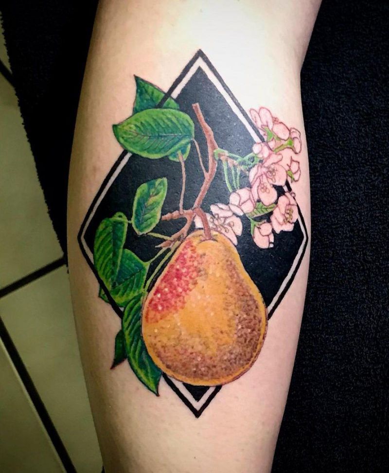 30 Pretty Pear Tattoos You Must Love