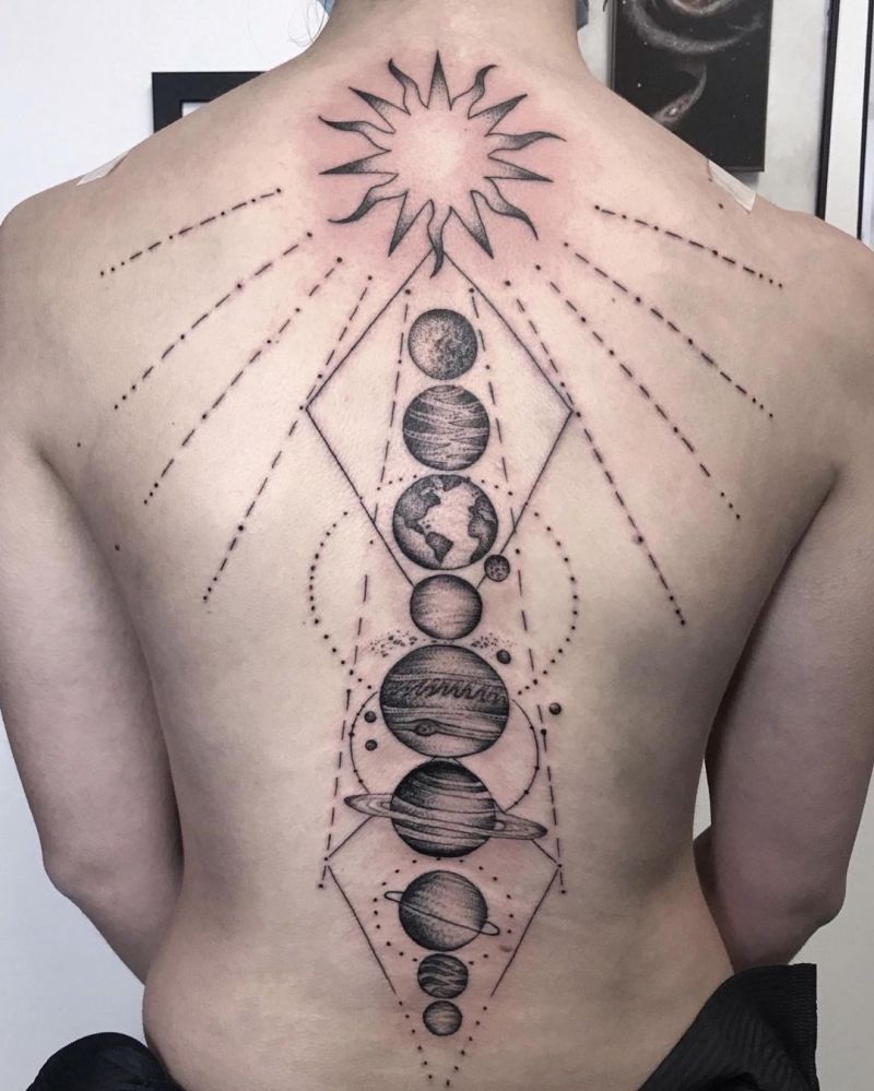 30 Pretty Solar System Tattoos You Must Love