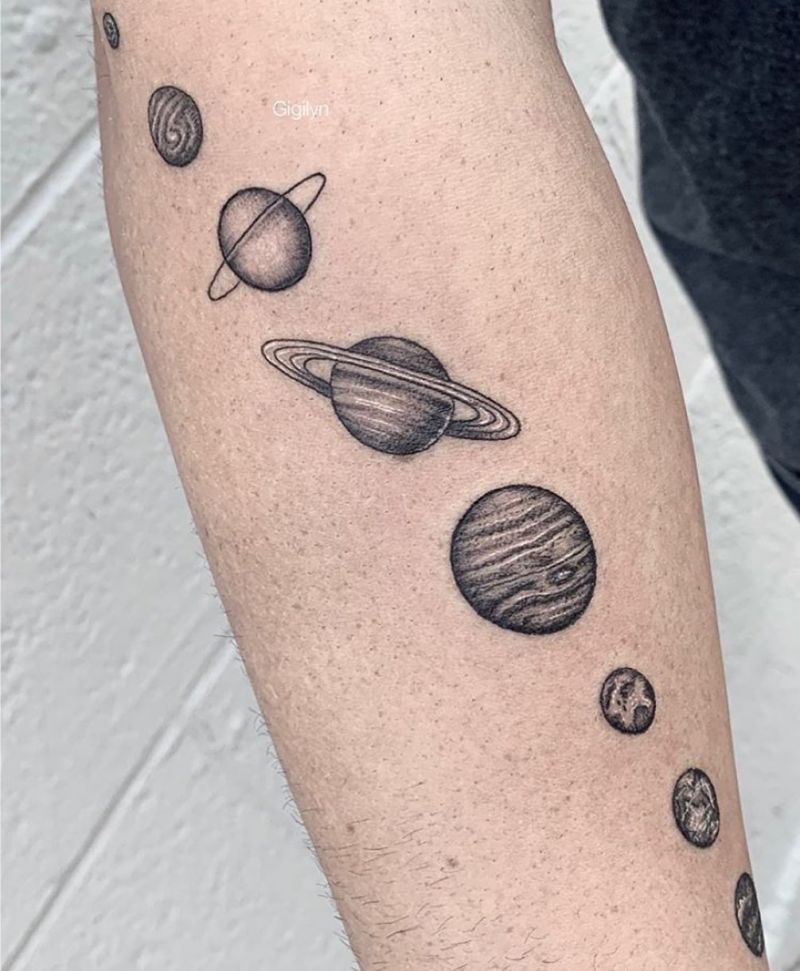 30 Pretty Solar System Tattoos You Must Love