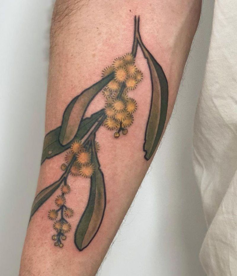 30 Pretty Wattle Tattoos You Need to Copy