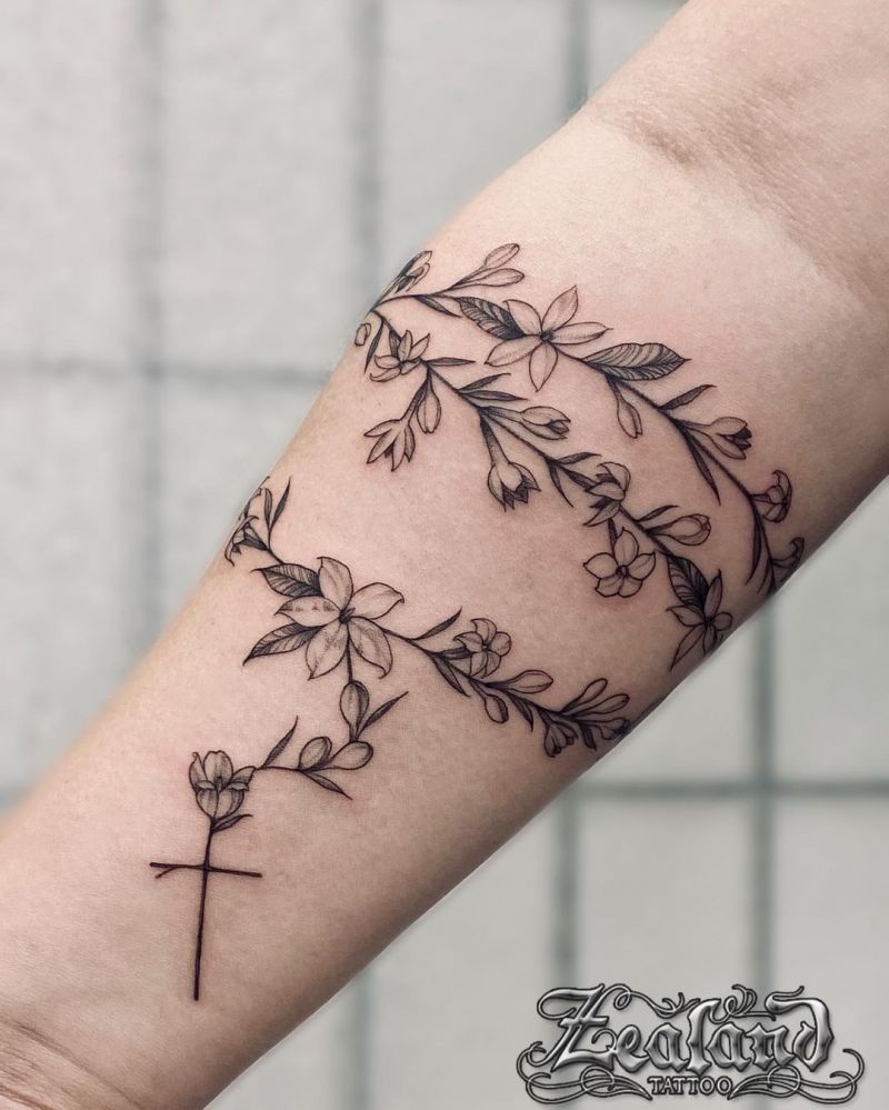 30 Pretty Jasmine Tattoos You Must Love