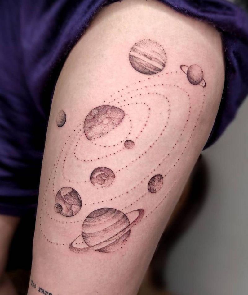 30 Pretty Solar System Tattoos You Must Love