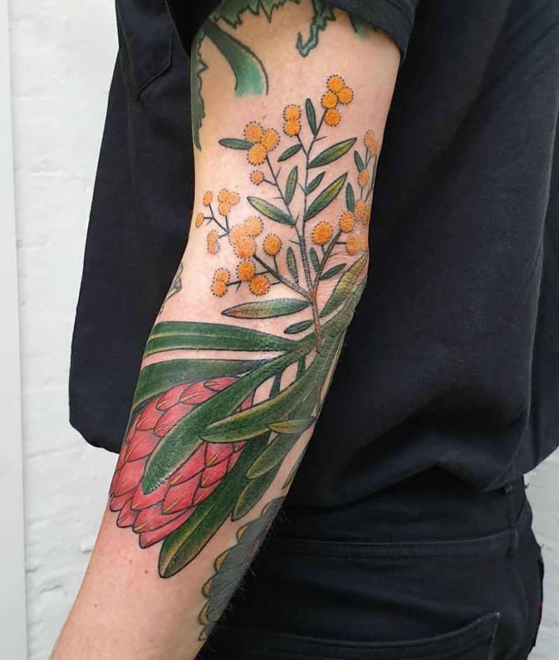 30 Pretty Wattle Tattoos You Need to Copy