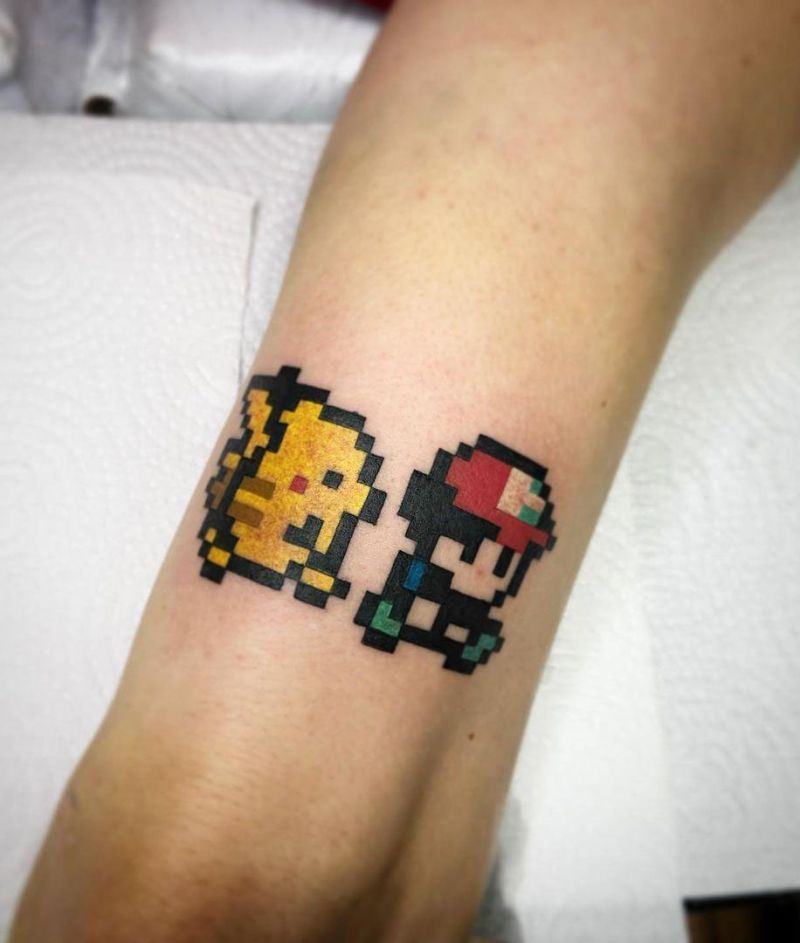 30 Pretty Pixel Tattoos You Need to Copy