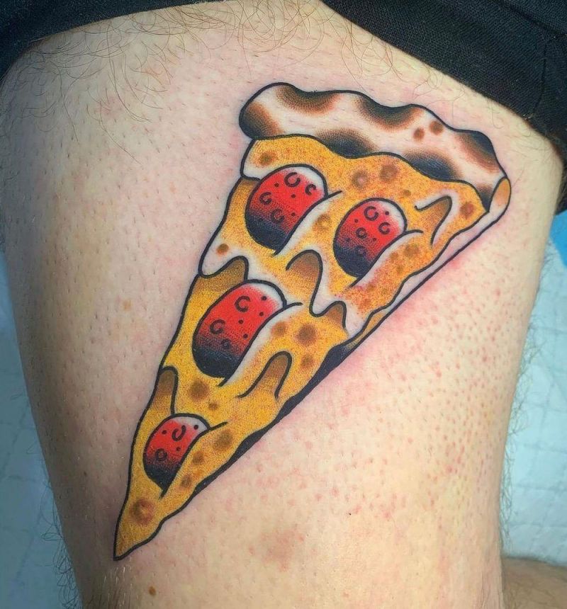 30 Elegant Pizza Tattoos for Your Inspiration