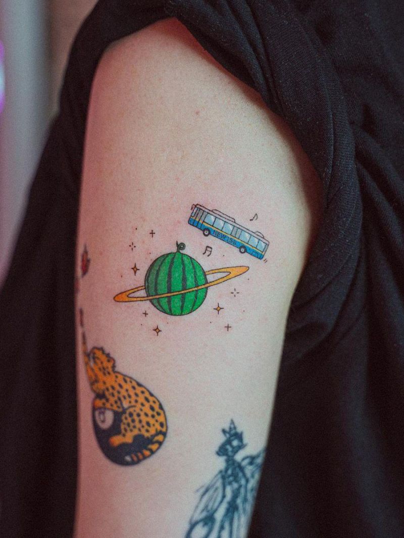 30 Pretty Bus Tattoos You Can Copy