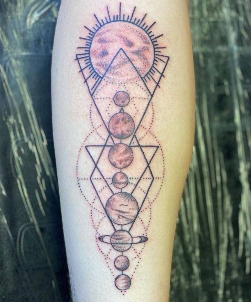 30 Pretty Solar System Tattoos You Must Love