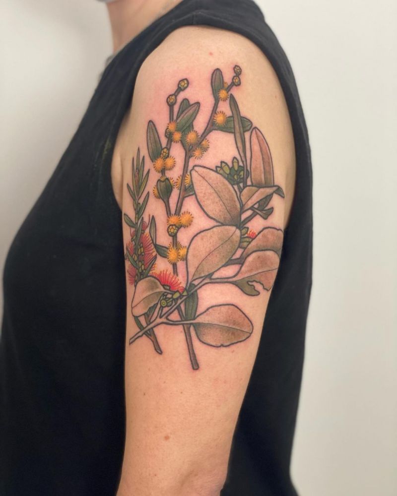 30 Pretty Wattle Tattoos You Need to Copy
