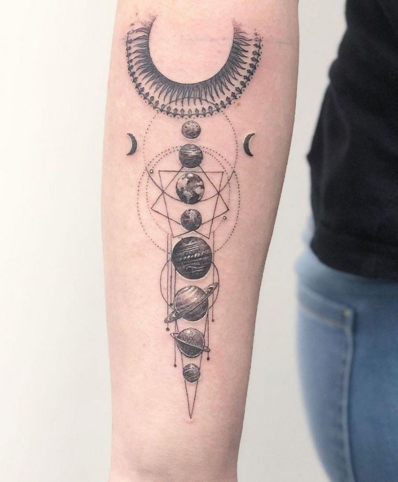 30 Pretty Solar System Tattoos You Must Love