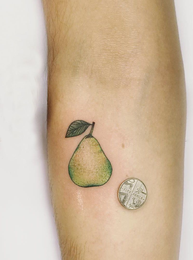 30 Pretty Pear Tattoos You Must Love