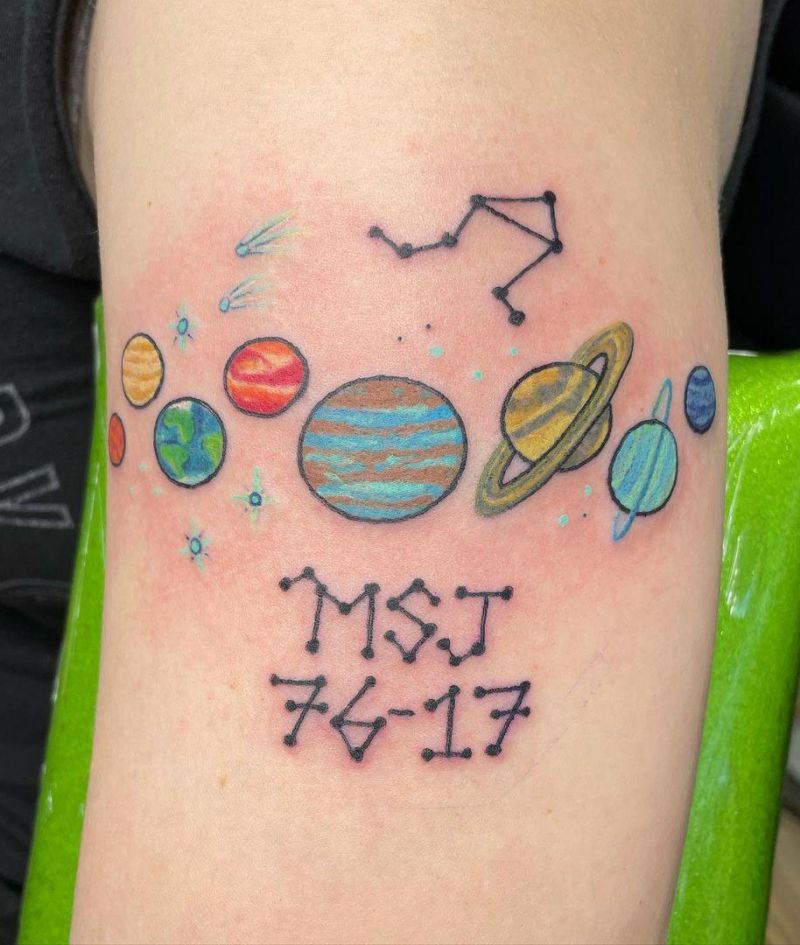 30 Pretty Solar System Tattoos You Must Love