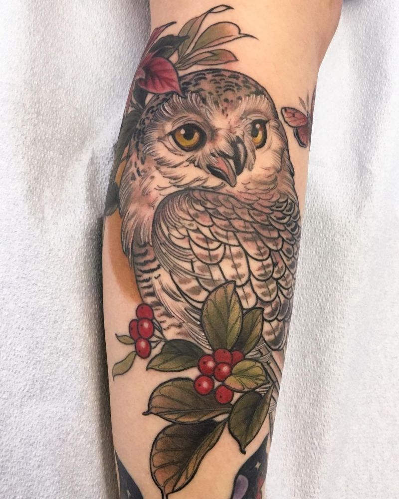 30 Pretty Snowy Owl Tattoos You Can Copy