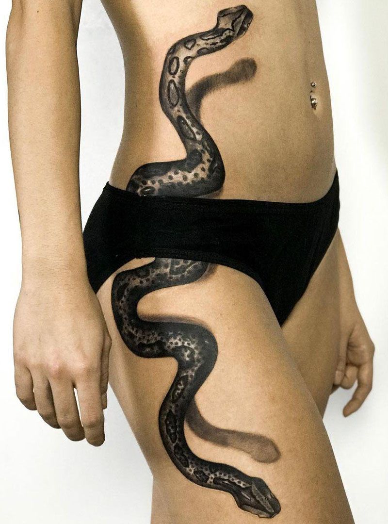 16 Pretty Anaconda Tattoos to Inspire You