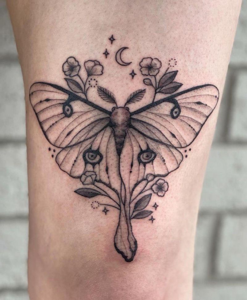 30 Pretty Luna Moth Tattoos to Inspire You