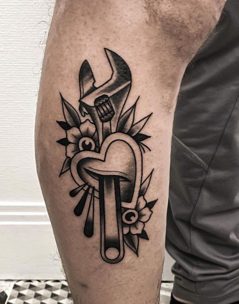 30 Pretty Wrench Tattoos You Must Love