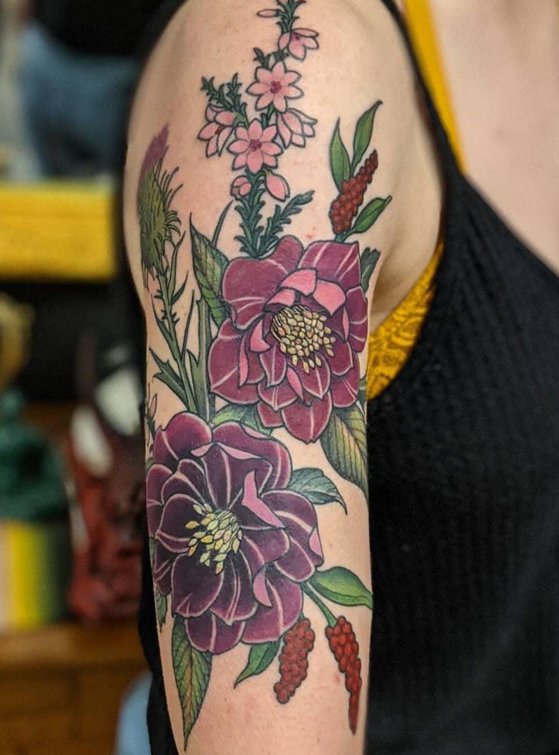 30 Pretty Hellebore Tattoos You Will Love