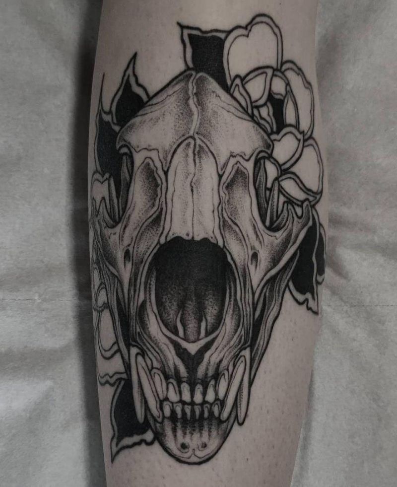 30 Pretty Wolf Skull Tattoos You Must Try