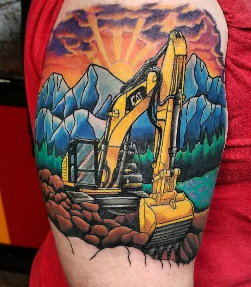 21 Elegant Excavator Tattoos to Inspire You