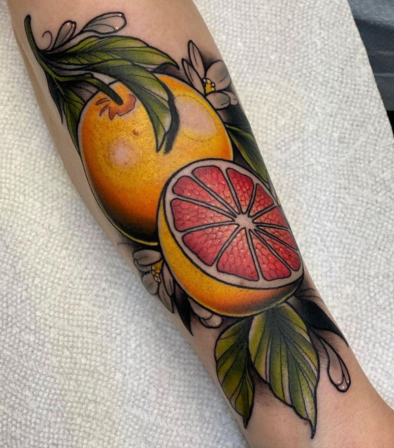 30 Pretty Grapefruit Tattoos for Your Inspiration