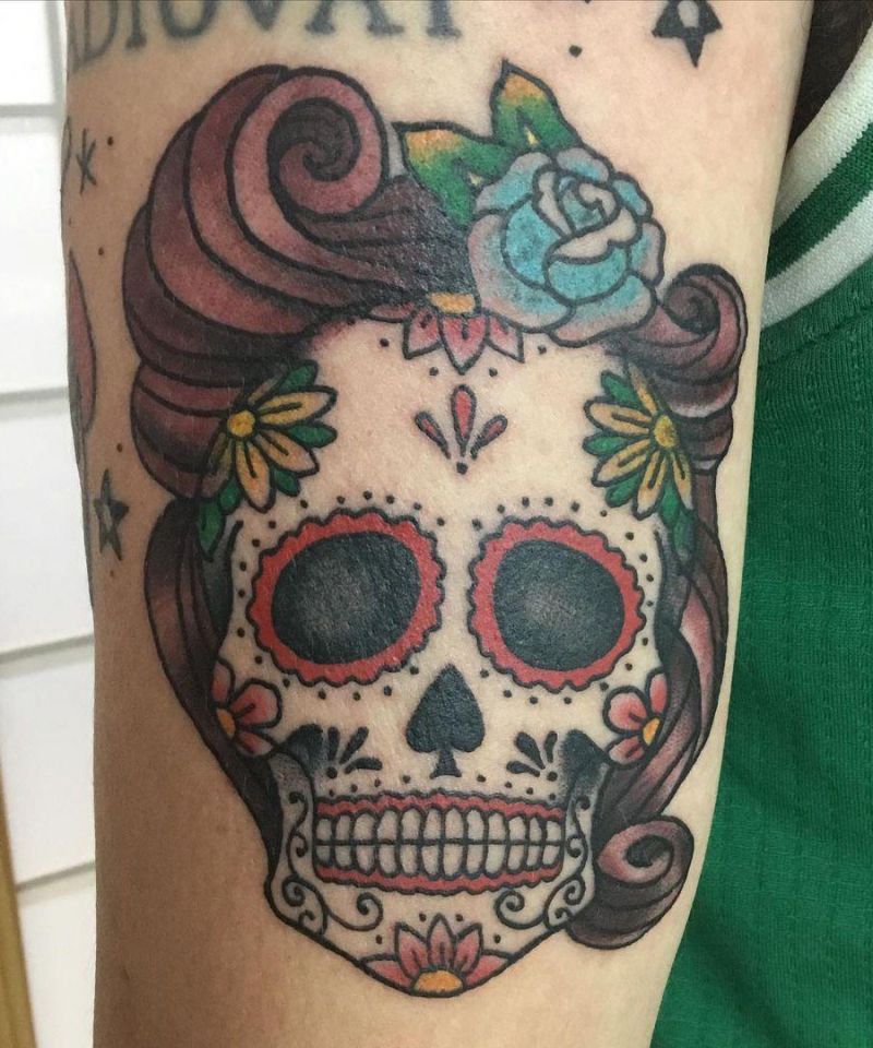 30 Pretty Sugar Skull Tattoos You Will Love