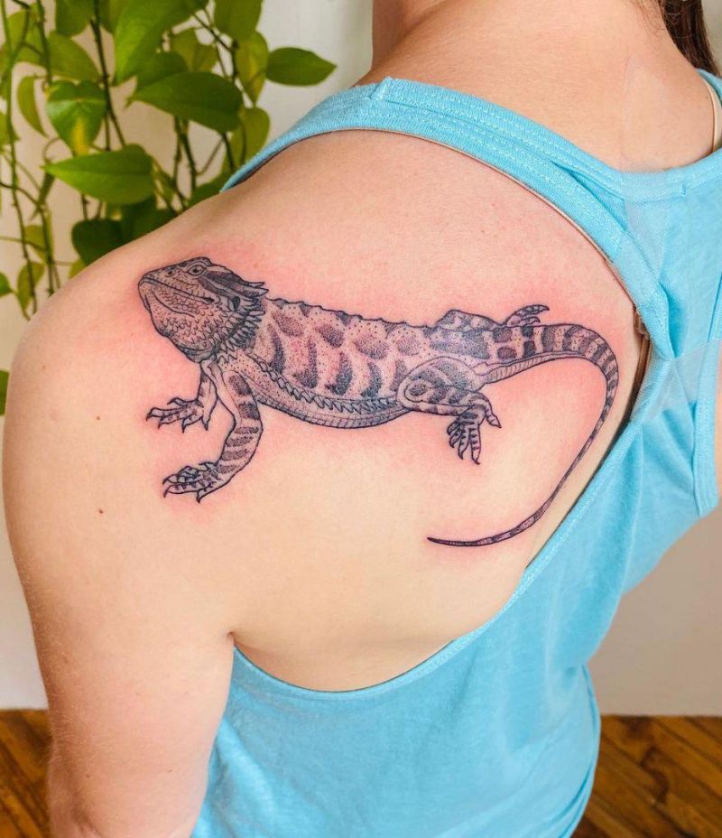 30 Pretty Bearded Dragon Tattoos Make You Charming