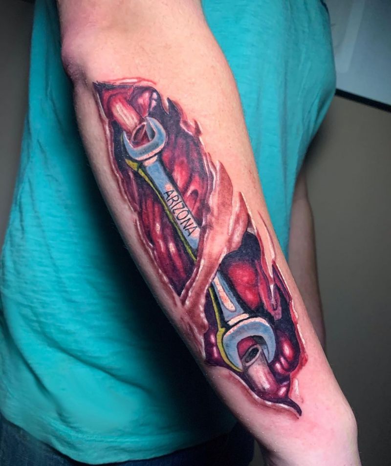 30 Pretty Wrench Tattoos You Must Love