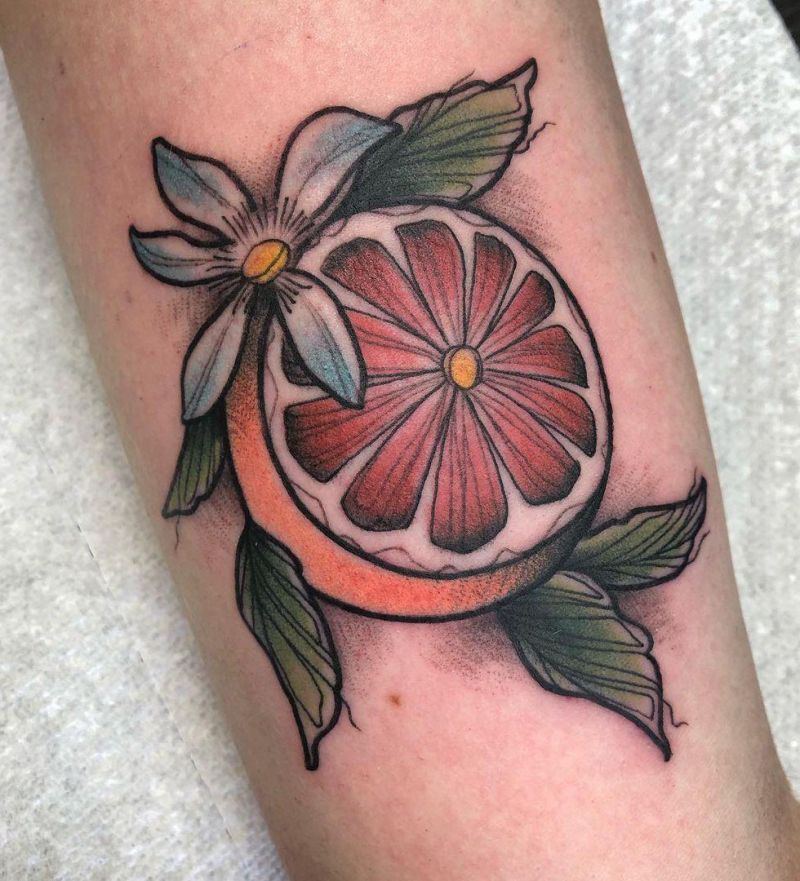 30 Pretty Grapefruit Tattoos for Your Inspiration