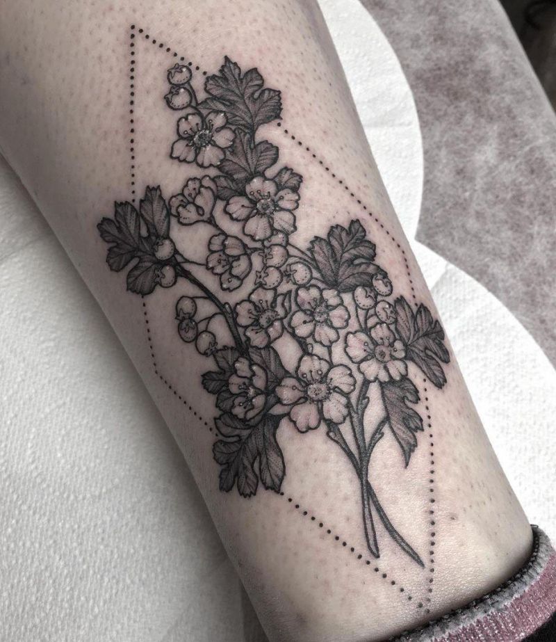 26 Pretty Hawthorn Tattoos You Can Copy