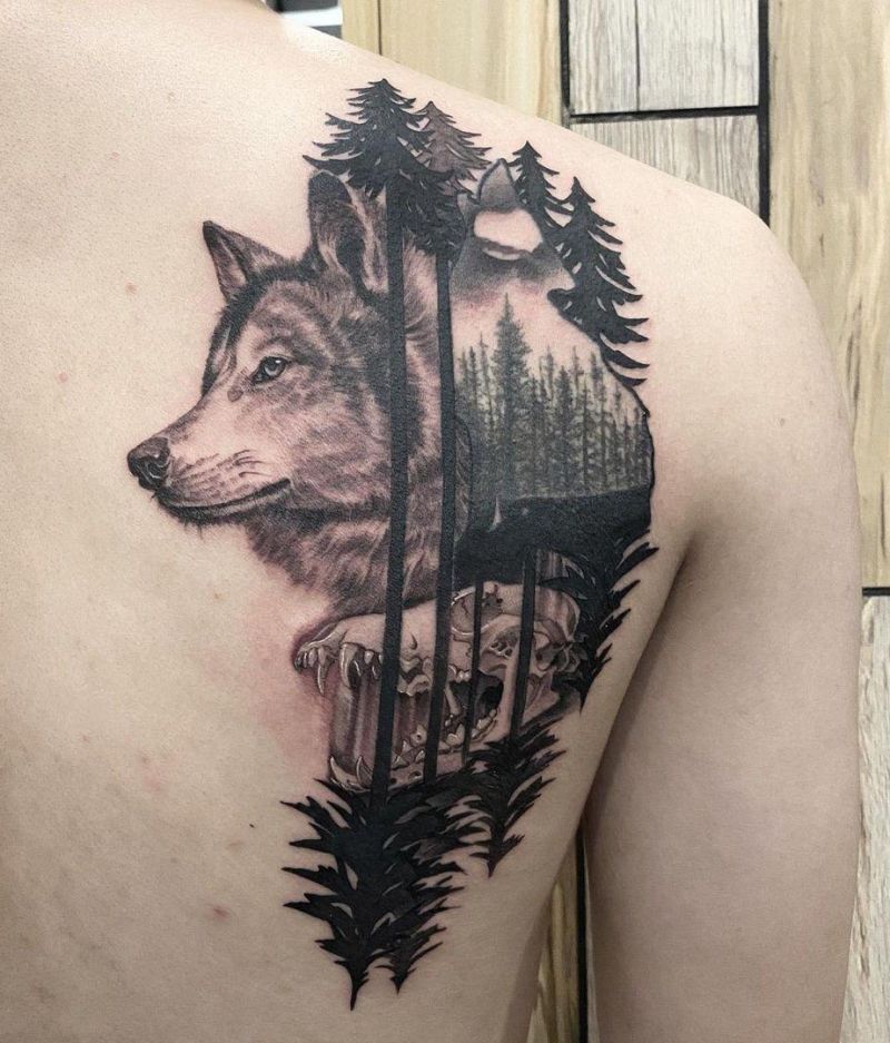 30 Pretty Wolf Skull Tattoos You Must Try