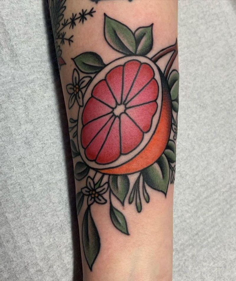 30 Pretty Grapefruit Tattoos for Your Inspiration