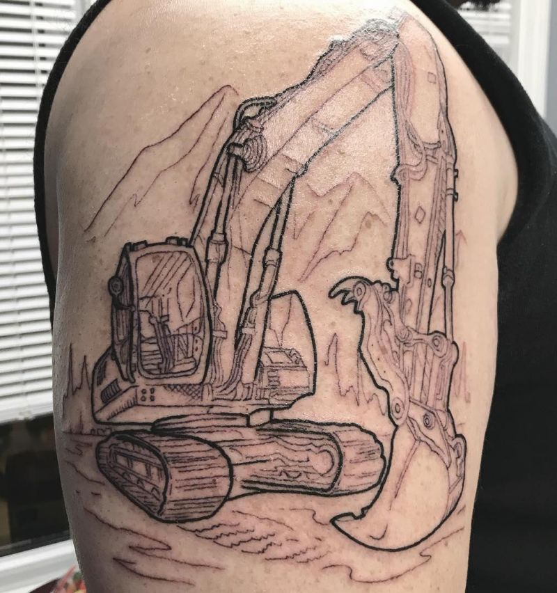 21 Elegant Excavator Tattoos to Inspire You