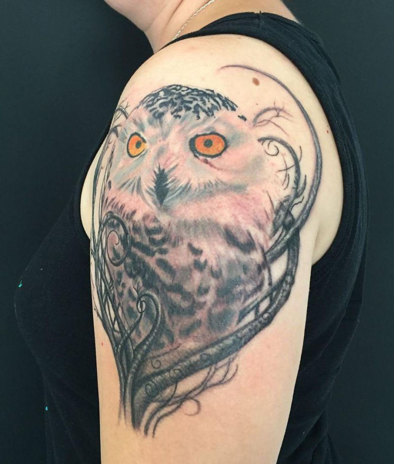 30 Pretty Snowy Owl Tattoos You Can Copy
