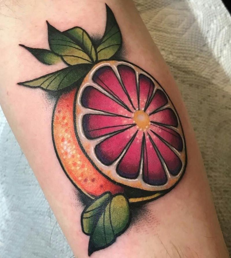 30 Pretty Grapefruit Tattoos for Your Inspiration