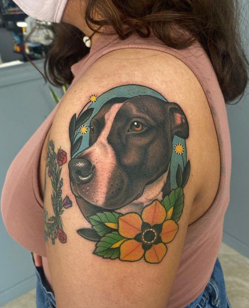 30 Cute Pitbull Tattoos You Must Try