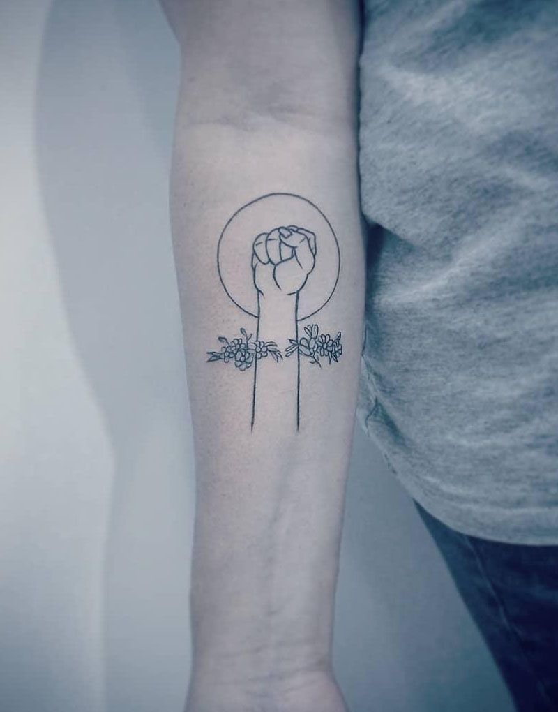 30 Pretty Raised Fist Tattoos to Inspire You