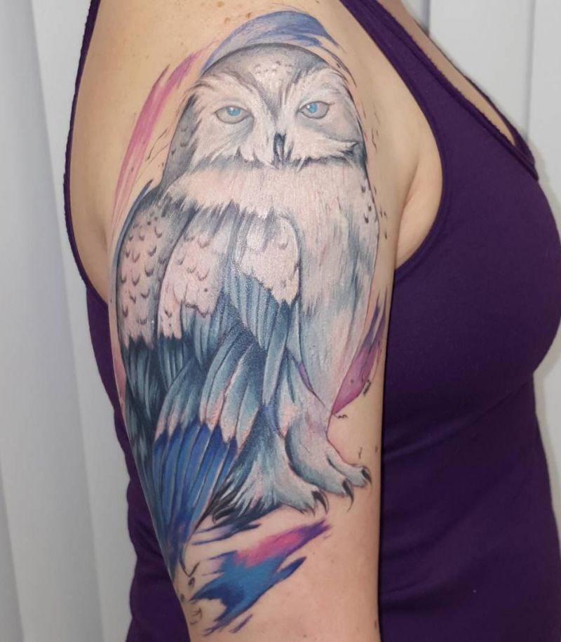 30 Pretty Snowy Owl Tattoos You Can Copy