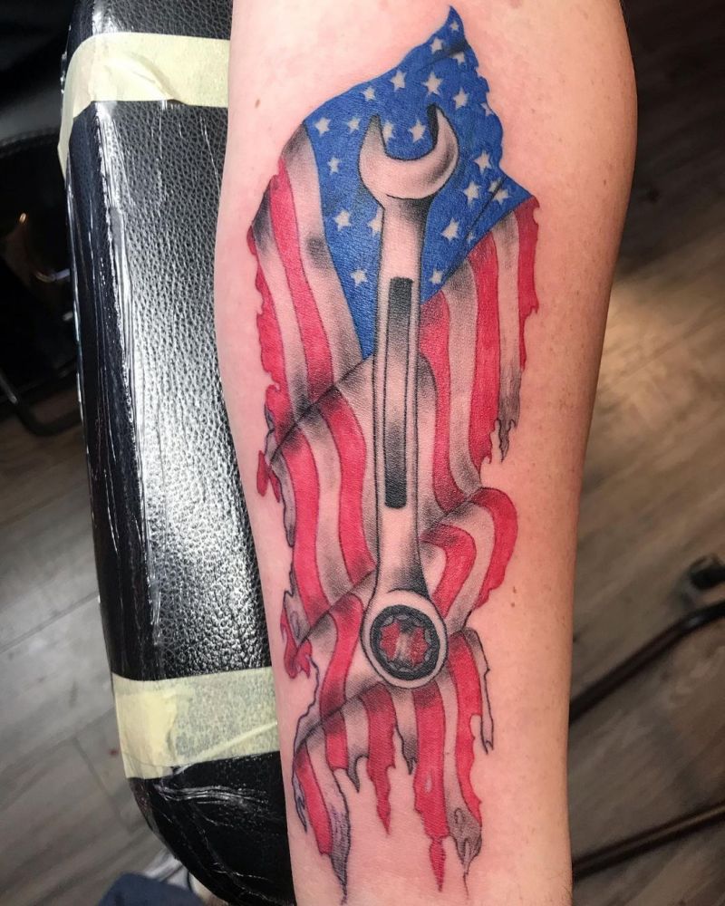 30 Pretty Wrench Tattoos You Must Love