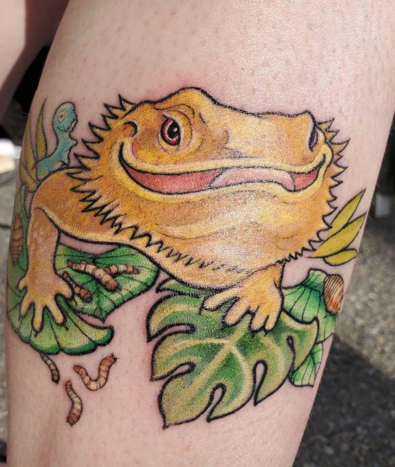 30 Pretty Bearded Dragon Tattoos Make You Charming