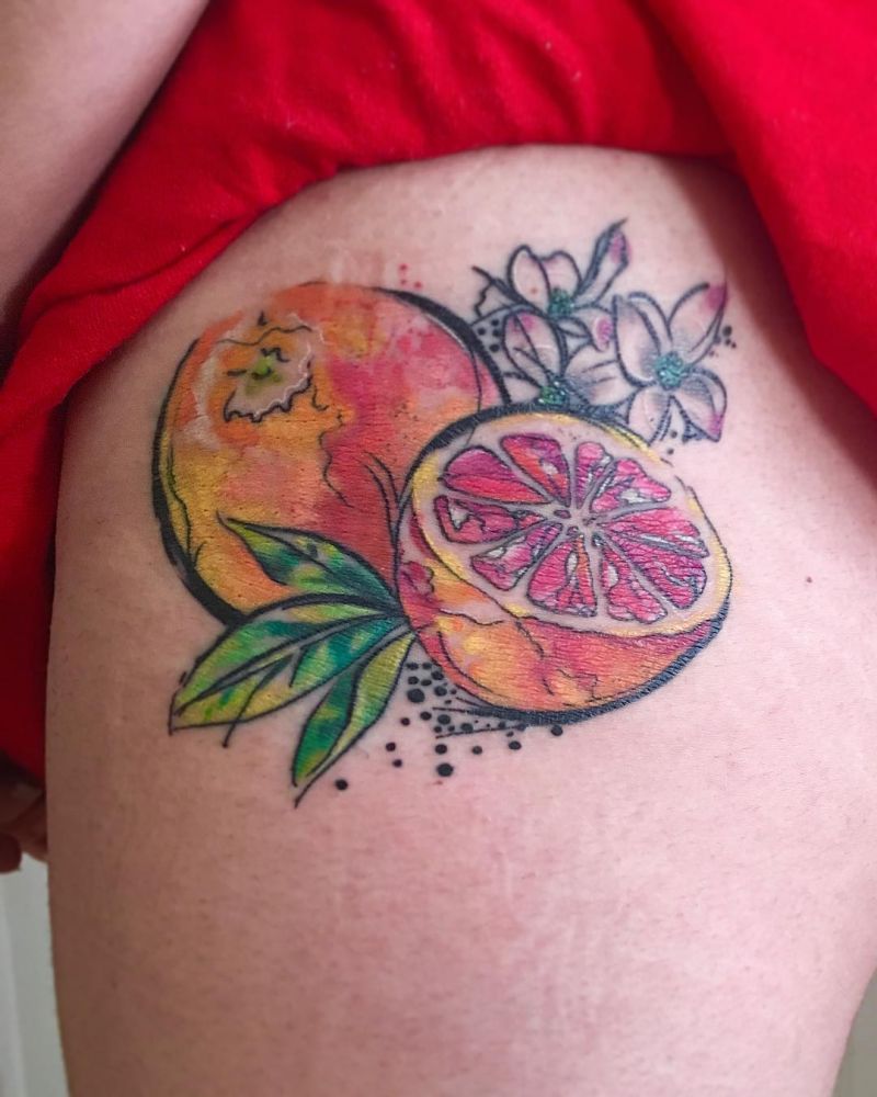 30 Pretty Grapefruit Tattoos for Your Inspiration