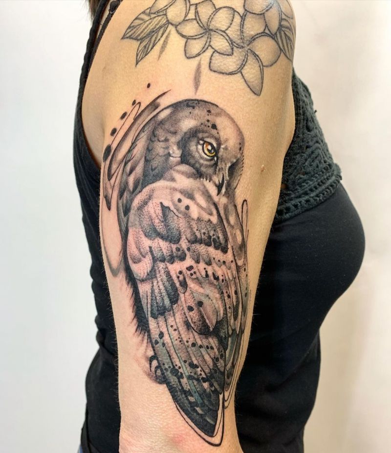 30 Pretty Snowy Owl Tattoos You Can Copy