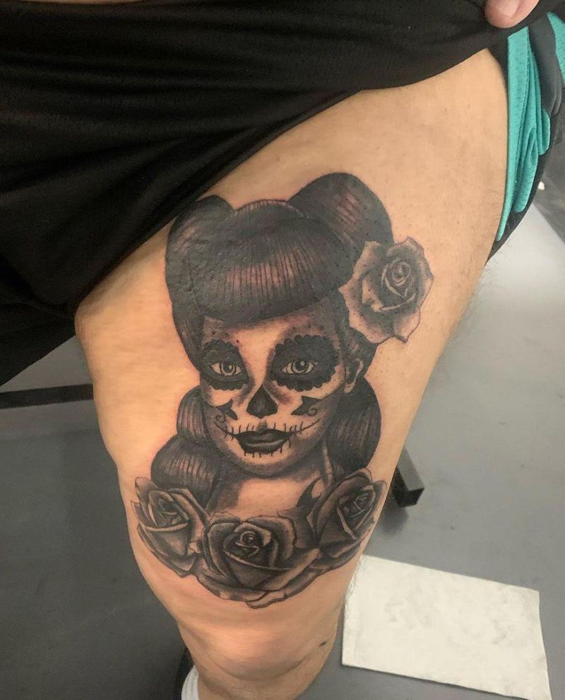 30 Pretty Sugar Skull Girl Tattoos You Can Copy