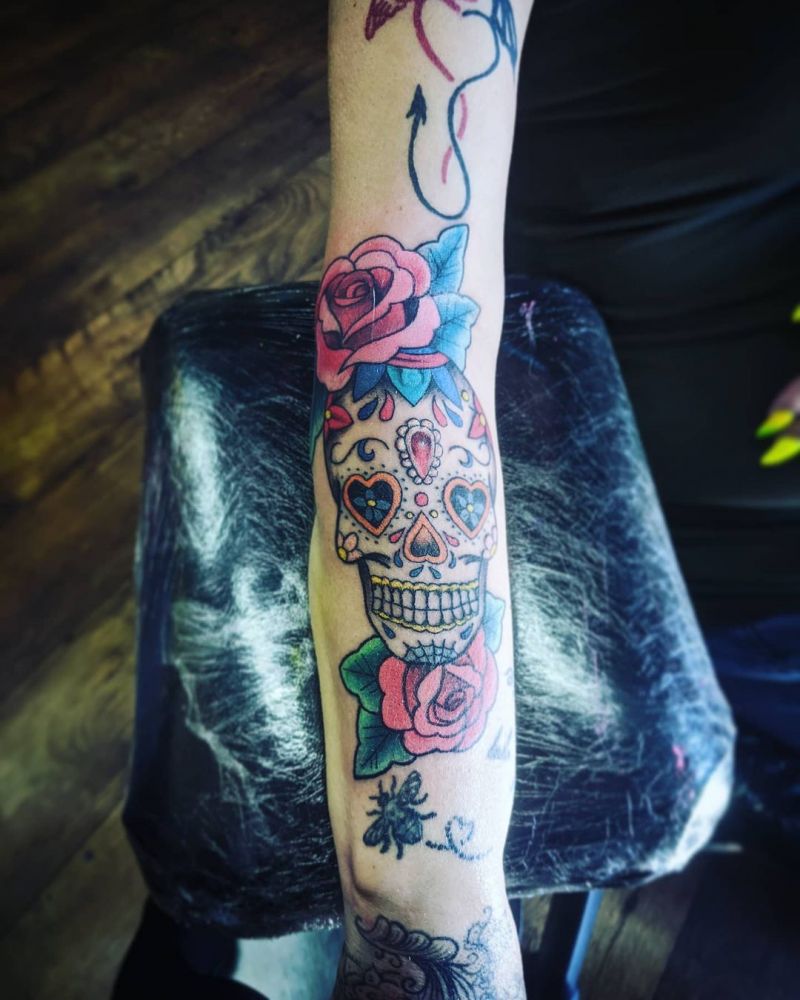 30 Pretty Sugar Skull Tattoos You Will Love