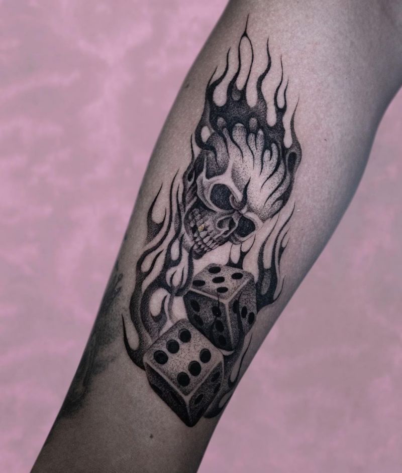 30 Pretty Burning Skull Tattoos to Inspire You