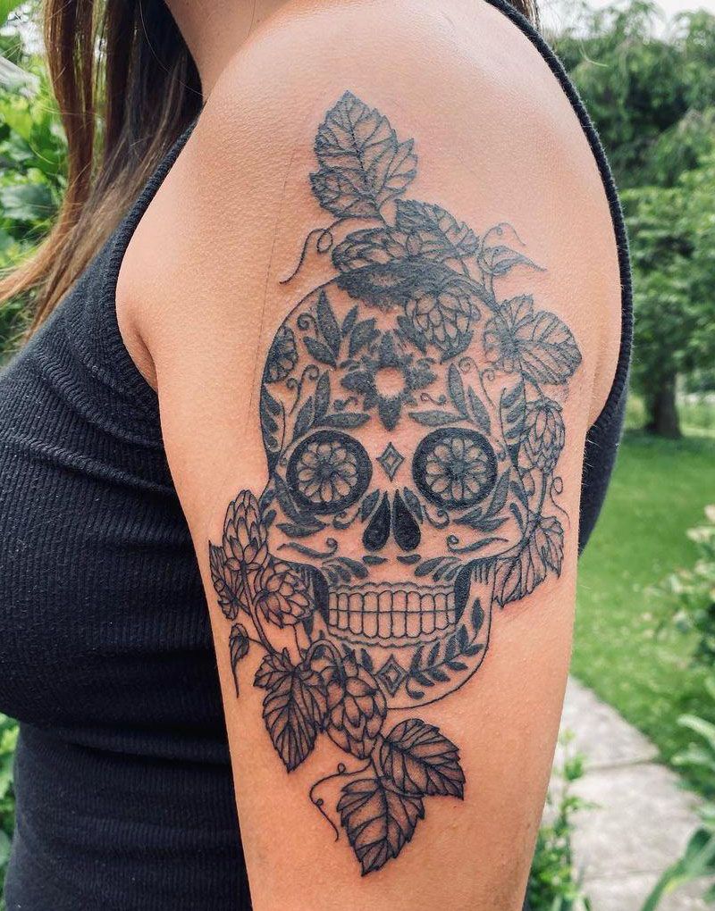 30 Pretty Sugar Skull Tattoos You Will Love