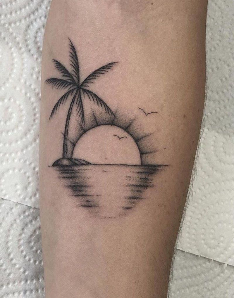 30 Pretty Sunset Tattoos You Can Copy