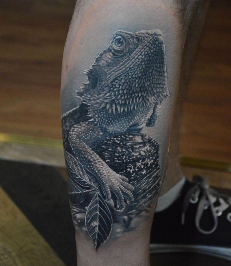 30 Pretty Bearded Dragon Tattoos Make You Charming